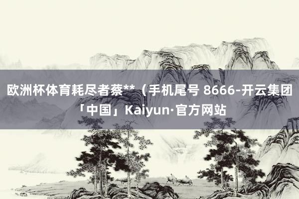 欧洲杯体育耗尽者蔡**（手机尾号 8666-开云集团「中国」Kaiyun·官方网站