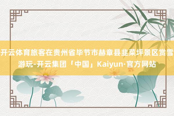 开云体育旅客在贵州省毕节市赫章县韭菜坪景区赏雪游玩-开云集团「中国」Kaiyun·官方网站