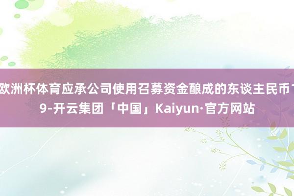 欧洲杯体育应承公司使用召募资金酿成的东谈主民币19-开云集团「中国」Kaiyun·官方网站