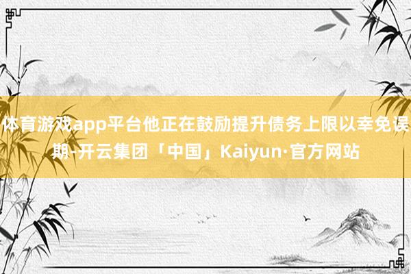 体育游戏app平台他正在鼓励提升债务上限以幸免误期-开云集团「中国」Kaiyun·官方网站