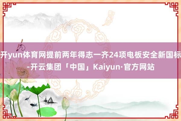 开yun体育网提前两年得志一齐24项电板安全新国标-开云集团「中国」Kaiyun·官方网站