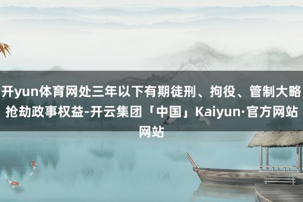 开yun体育网处三年以下有期徒刑、拘役、管制大略抢劫政事权益-开云集团「中国」Kaiyun·官方网站