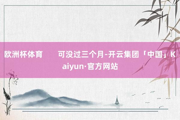 欧洲杯体育       可没过三个月-开云集团「中国」Kaiyun·官方网站