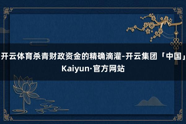 开云体育杀青财政资金的精确滴灌-开云集团「中国」Kaiyun·官方网站