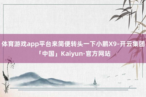 体育游戏app平台来简便转头一下小鹏X9-开云集团「中国」Kaiyun·官方网站