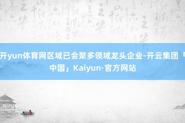 开yun体育网区域已会聚多领域龙头企业-开云集团「中国」Kaiyun·官方网站