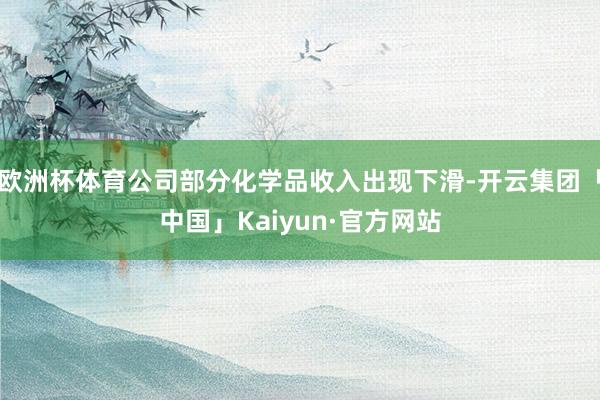 欧洲杯体育公司部分化学品收入出现下滑-开云集团「中国」Kaiyun·官方网站