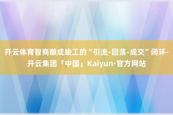 开云体育智商酿成竣工的“引流-回荡-成交”闭环-开云集团「中国」Kaiyun·官方网站