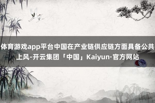 体育游戏app平台中国在产业链供应链方面具备公共上风-开云集团「中国」Kaiyun·官方网站
