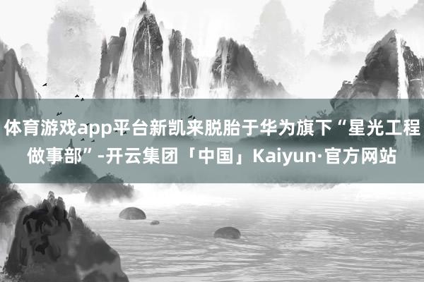 体育游戏app平台新凯来脱胎于华为旗下“星光工程做事部”-开云集团「中国」Kaiyun·官方网站