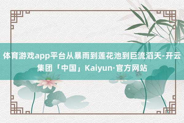 体育游戏app平台从暴雨到莲花池到巨流滔天-开云集团「中国」Kaiyun·官方网站