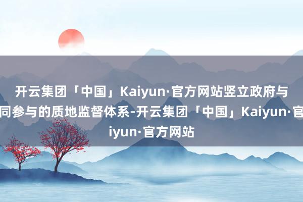 开云集团「中国」Kaiyun·官方网站竖立政府与企业共同参与的质地监督体系-开云集团「中国」Kaiyun·官方网站