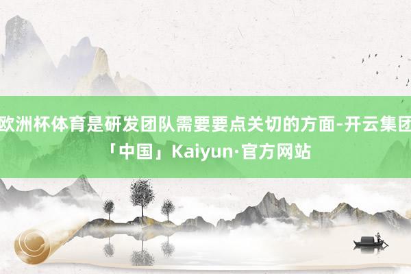 欧洲杯体育是研发团队需要要点关切的方面-开云集团「中国」Kaiyun·官方网站
