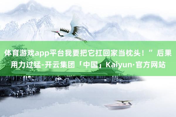 体育游戏app平台我要把它扛回家当枕头！” 后果用力过猛-开云集团「中国」Kaiyun·官方网站