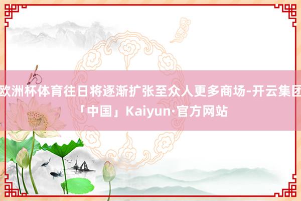 欧洲杯体育往日将逐渐扩张至众人更多商场-开云集团「中国」Kaiyun·官方网站