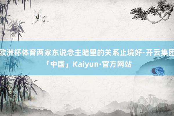 欧洲杯体育两家东说念主暗里的关系止境好-开云集团「中国」Kaiyun·官方网站