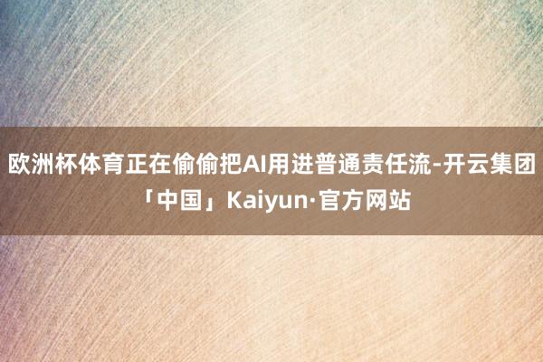 欧洲杯体育正在偷偷把AI用进普通责任流-开云集团「中国」Kaiyun·官方网站