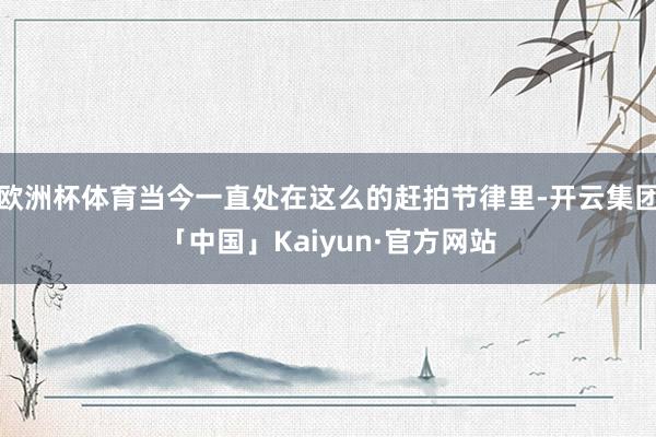 欧洲杯体育当今一直处在这么的赶拍节律里-开云集团「中国」Kaiyun·官方网站