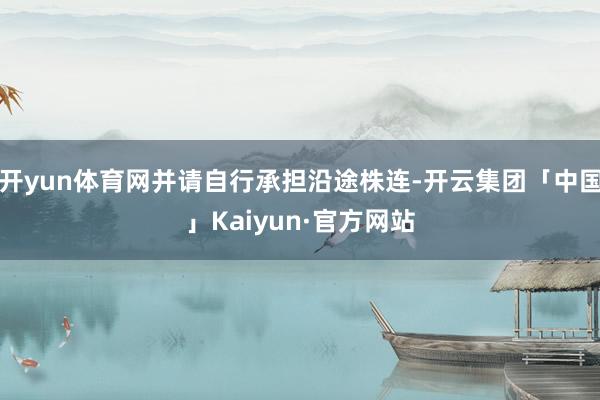 开yun体育网并请自行承担沿途株连-开云集团「中国」Kaiyun·官方网站