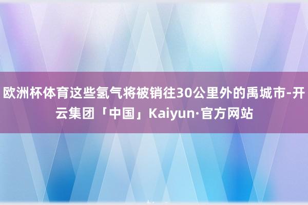 欧洲杯体育这些氢气将被销往30公里外的禹城市-开云集团「中国」Kaiyun·官方网站