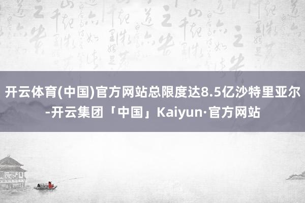 开云体育(中国)官方网站总限度达8.5亿沙特里亚尔-开云集团「中国」Kaiyun·官方网站
