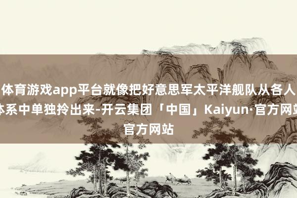 体育游戏app平台就像把好意思军太平洋舰队从各人体系中单独拎出来-开云集团「中国」Kaiyun·官方网站
