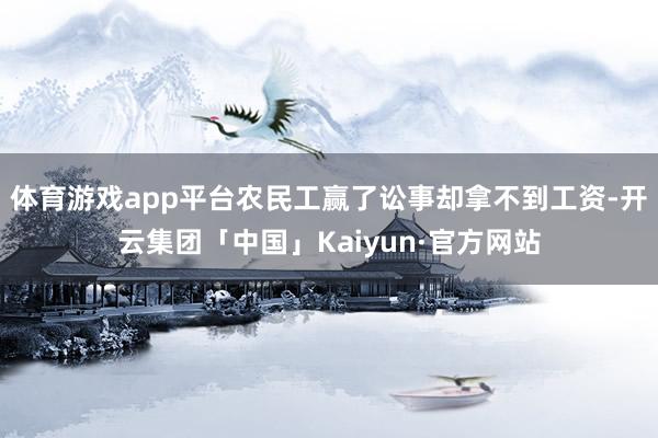 体育游戏app平台农民工赢了讼事却拿不到工资-开云集团「中国」Kaiyun·官方网站